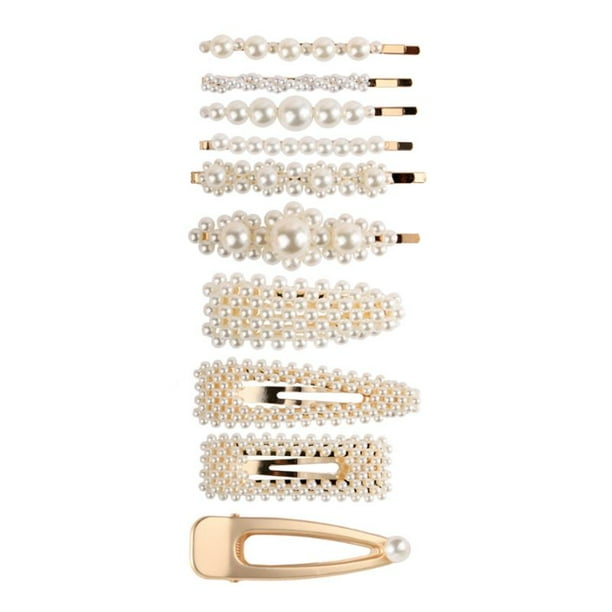 10Pcs Simple Pearl Hairpin Barrettes Bangs Hair Clip Women Girls BB Side Clips 10Pcs Simple Pearl Hairpin Barrettes Bangs Hair Clip Women Girls BB Side Clips